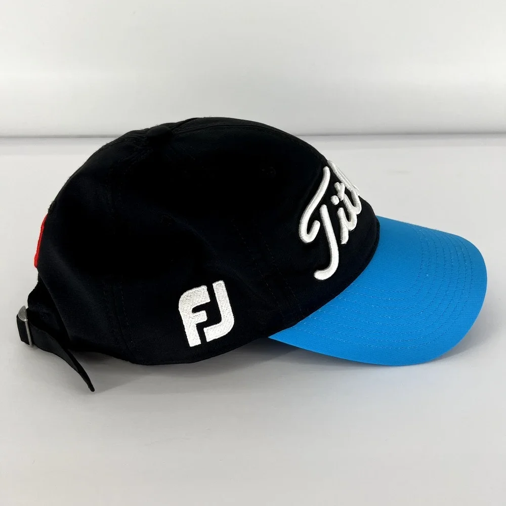 Titleist‎ FJ Footjoy Pro V1 Golf Hat Cap Adjustable Mesh Men's Black Blue